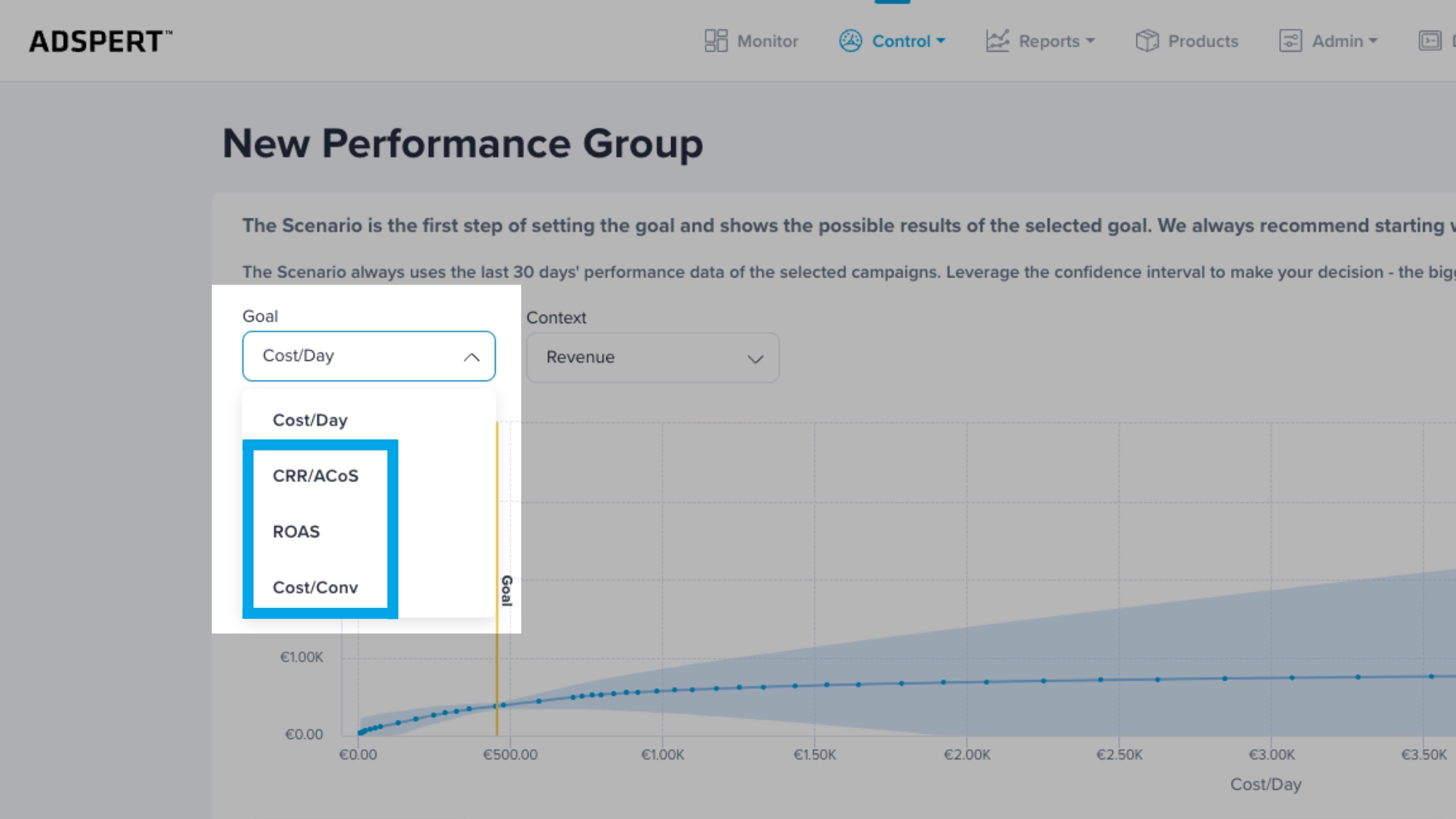 change goals in adspert