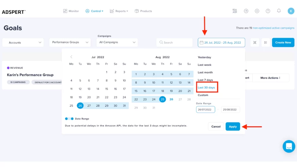 revenue-based PPC goal