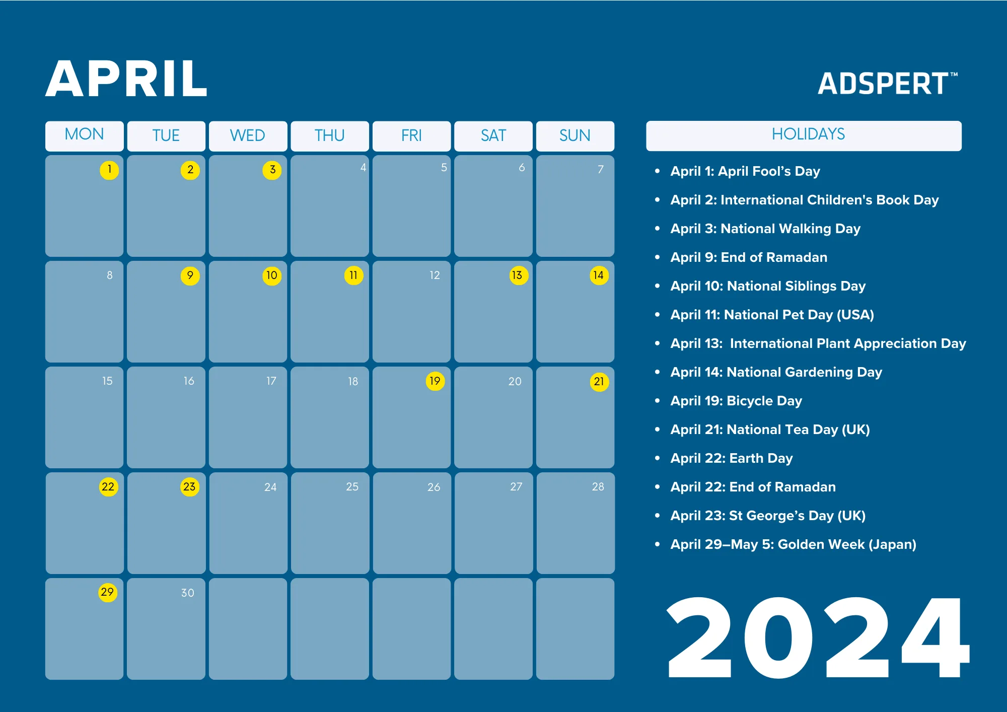 April Retail Calendar 2024