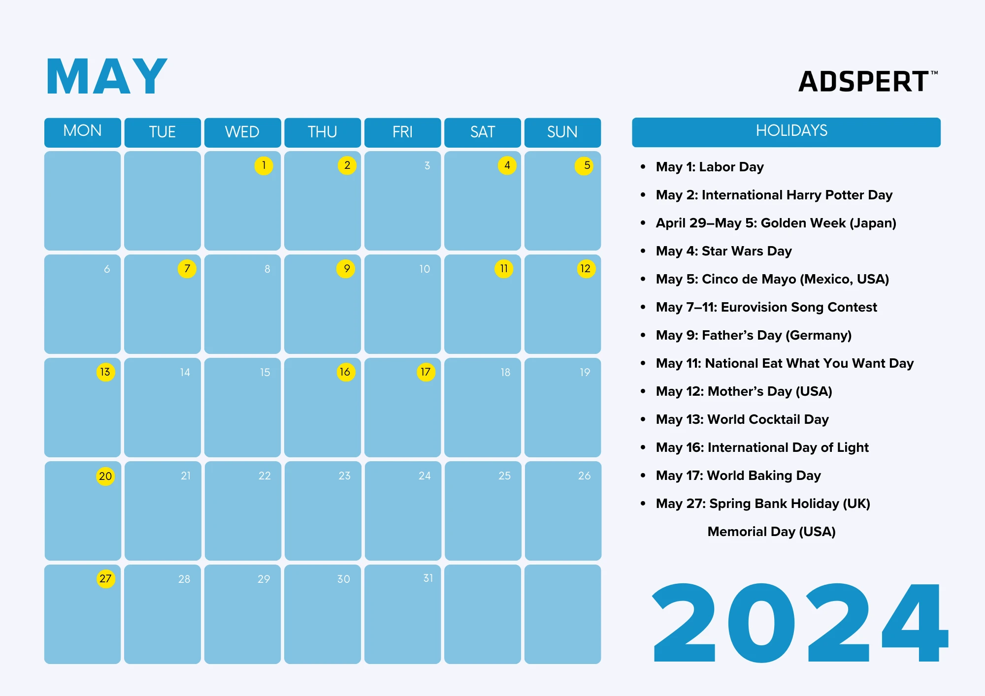 May Retail Calendar 2024