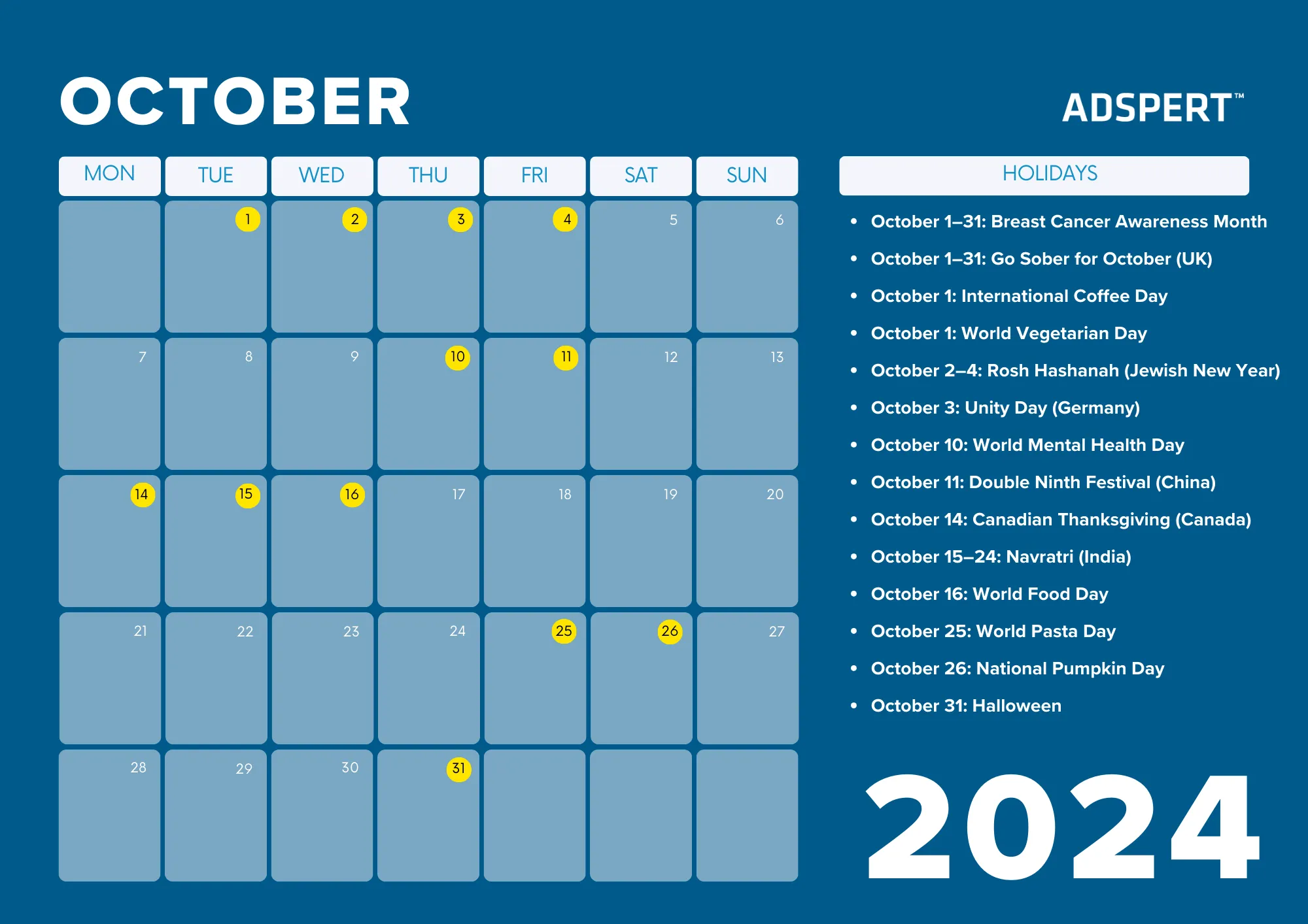 October Retail Calendar 2024