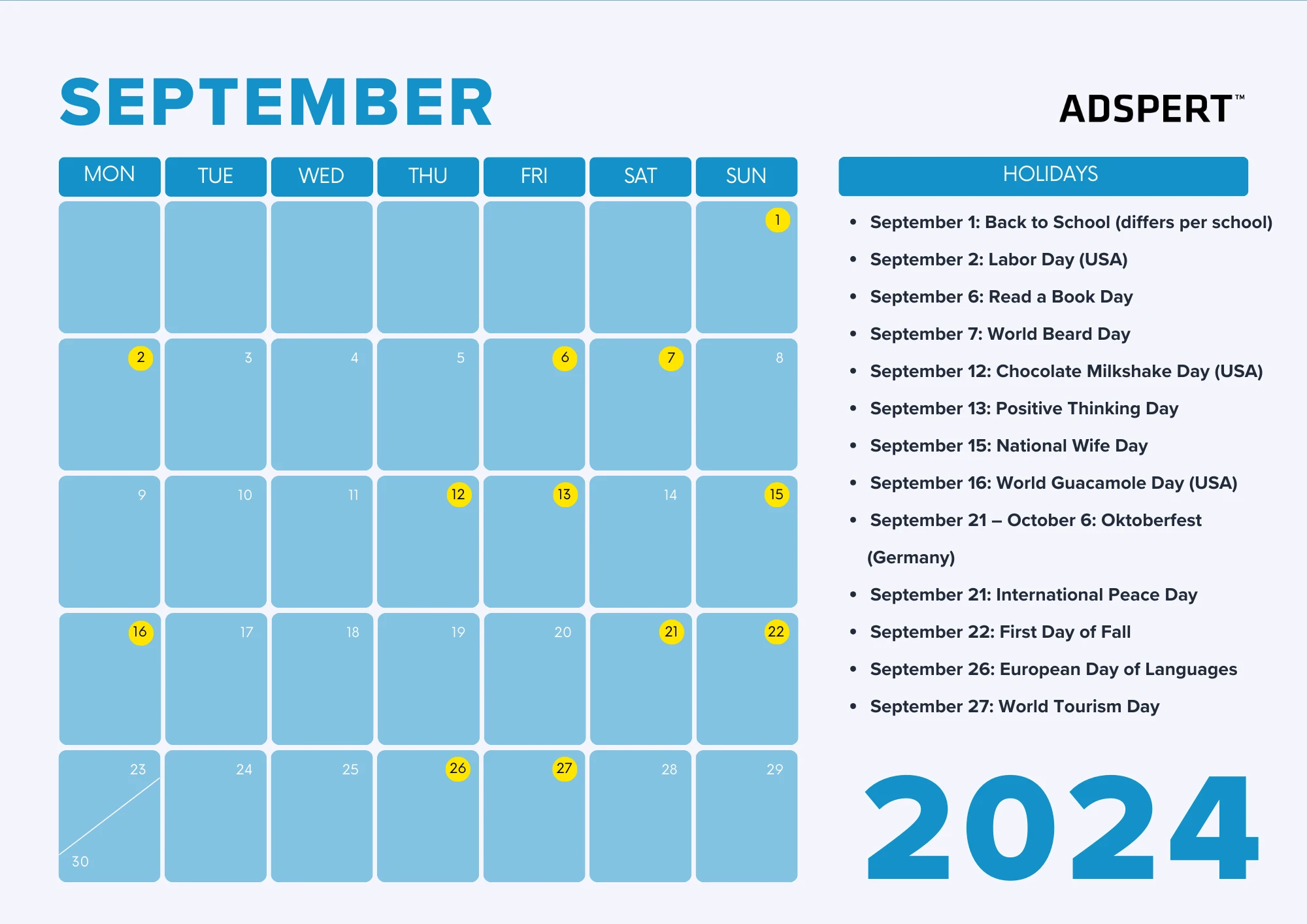 September Retail Calendar 2024