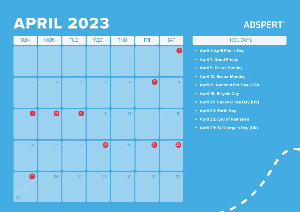 April Retail Calendar 2023 Adspert