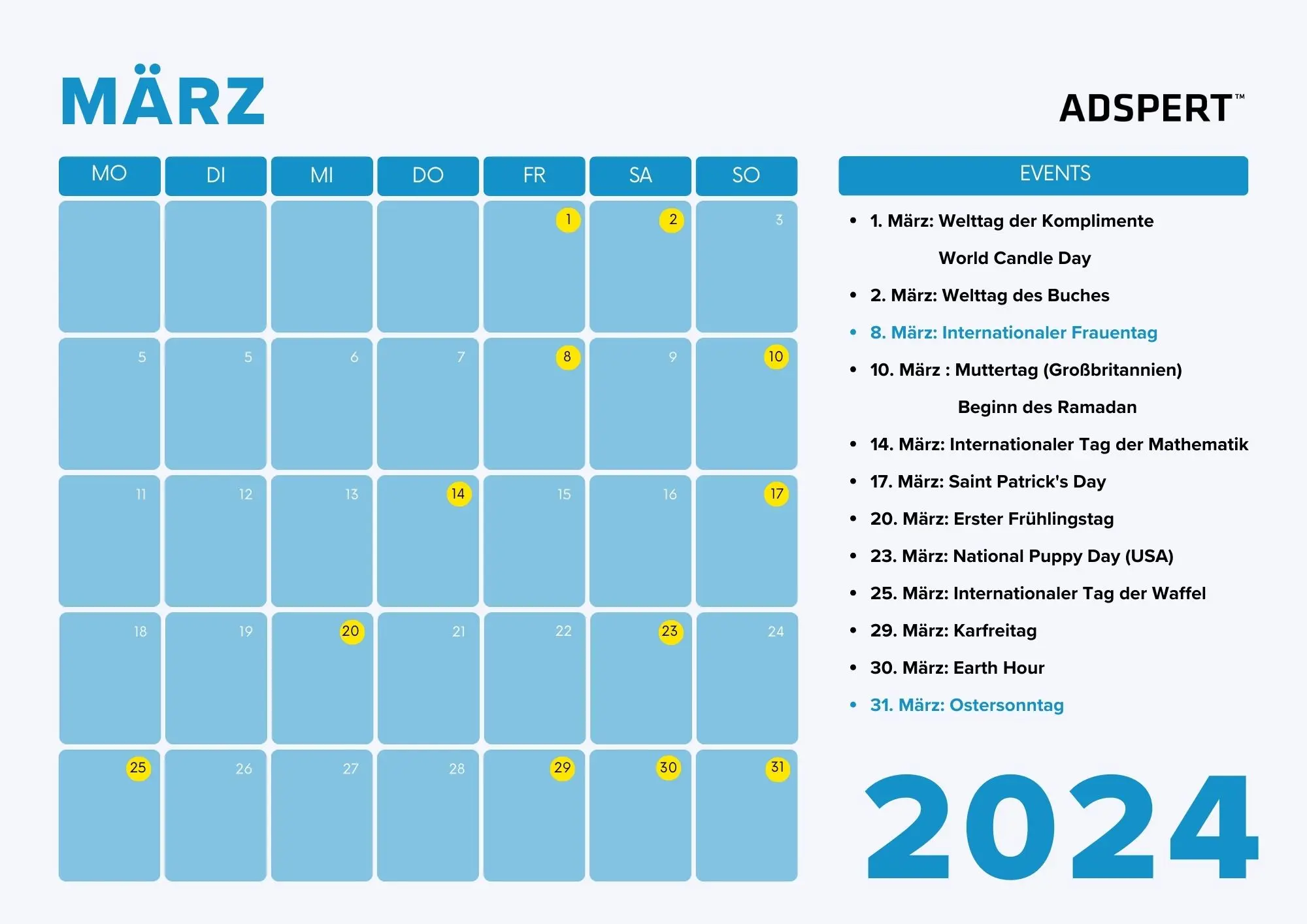 März Business Kalender 2024