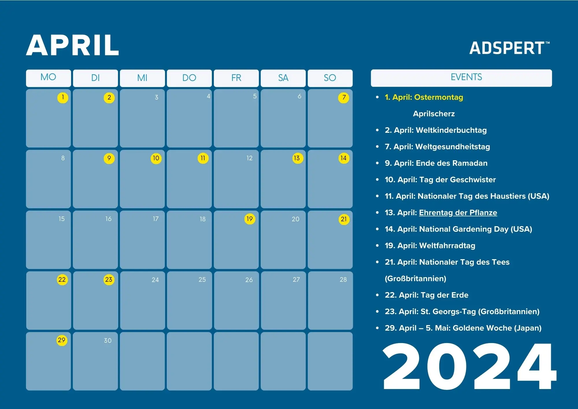 April Business Kalender 2024