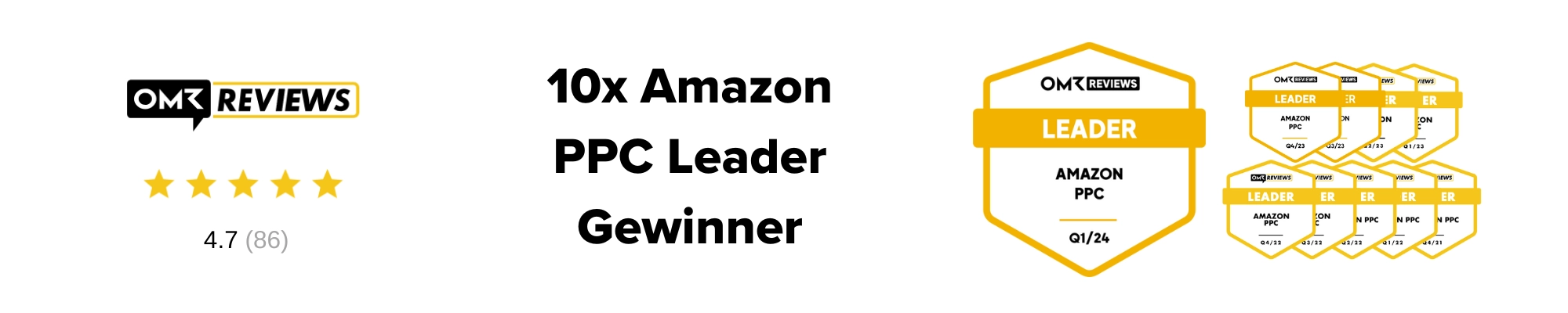 OMR reviews 10x Gewinner Amazon PPC Leader badge