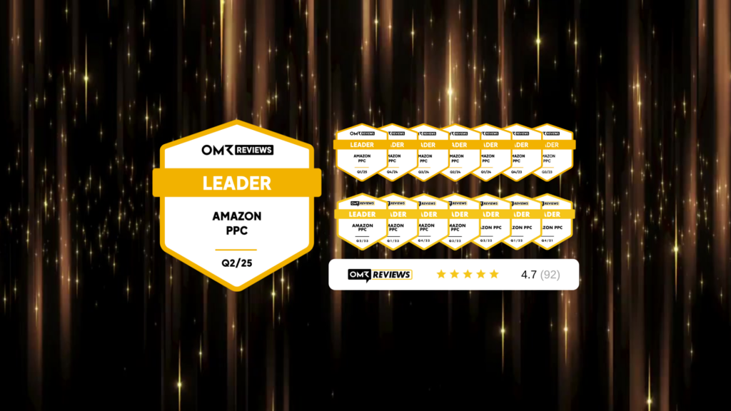 Amazon PPC Leader badge awarded by OMR reviews