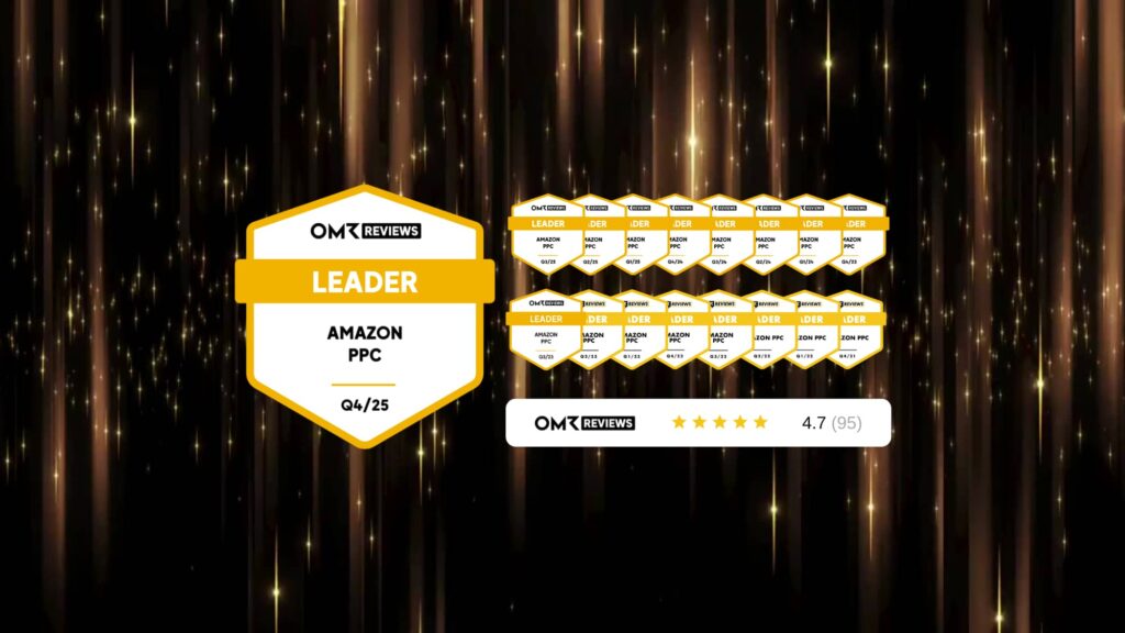 Amazon PPC Leader badge awarded by OMR reviews